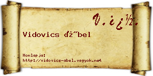 Vidovics Ábel névjegykártya