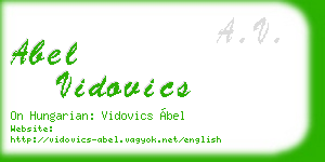 abel vidovics business card